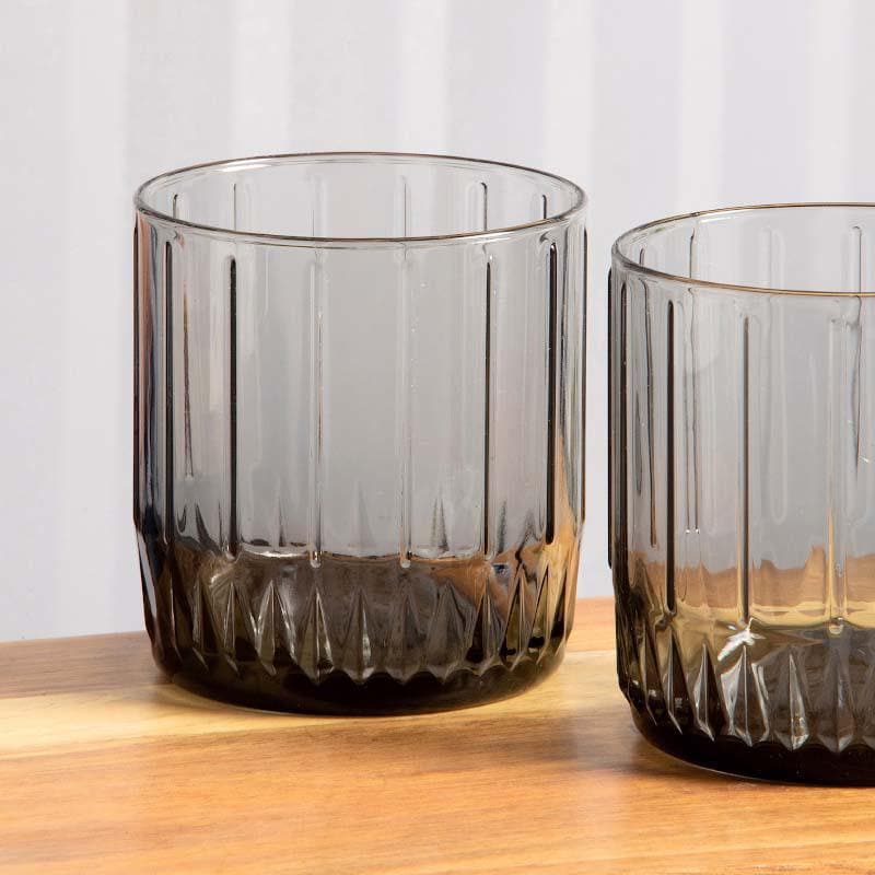 Buy Friscot Black Glass Tumbler (265 ML) - Set Of Six Drinking & Juice Glasses from Vaaree