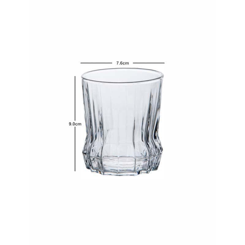 Buy Karat Curved Glass Tumbler (270 ML) - Set Of Six Drinking & Juice Glasses from Vaaree