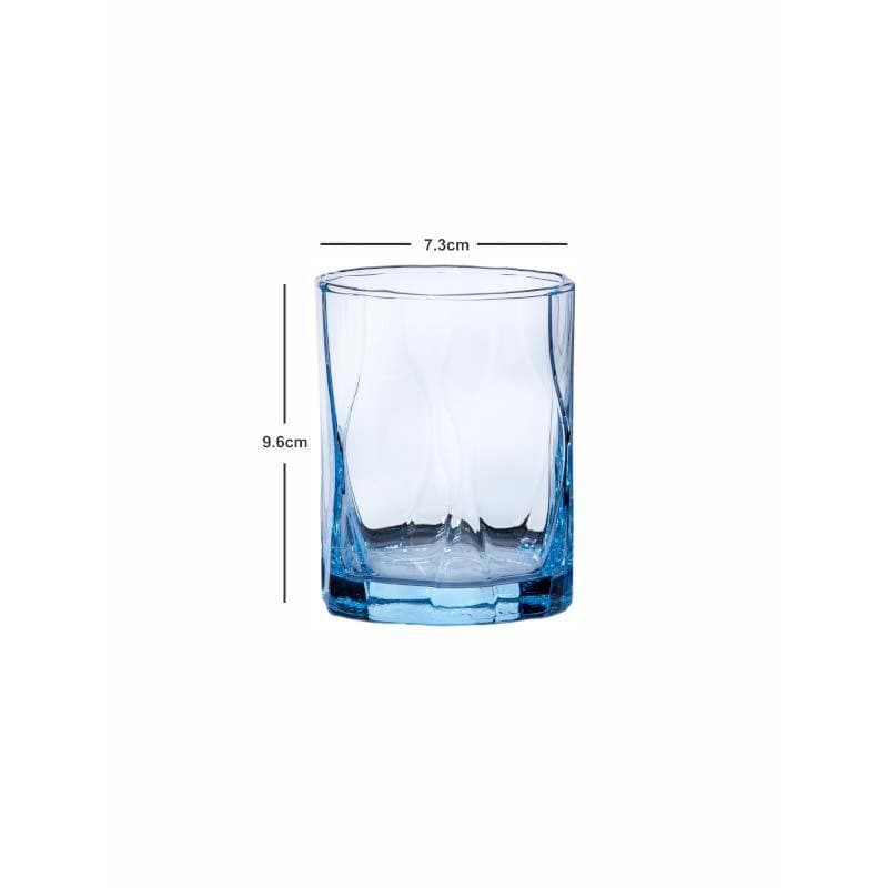 Buy Kenzie Blue Glass Tumbler (300 ML) - Set Of Six Drinking & Juice Glasses from Vaaree