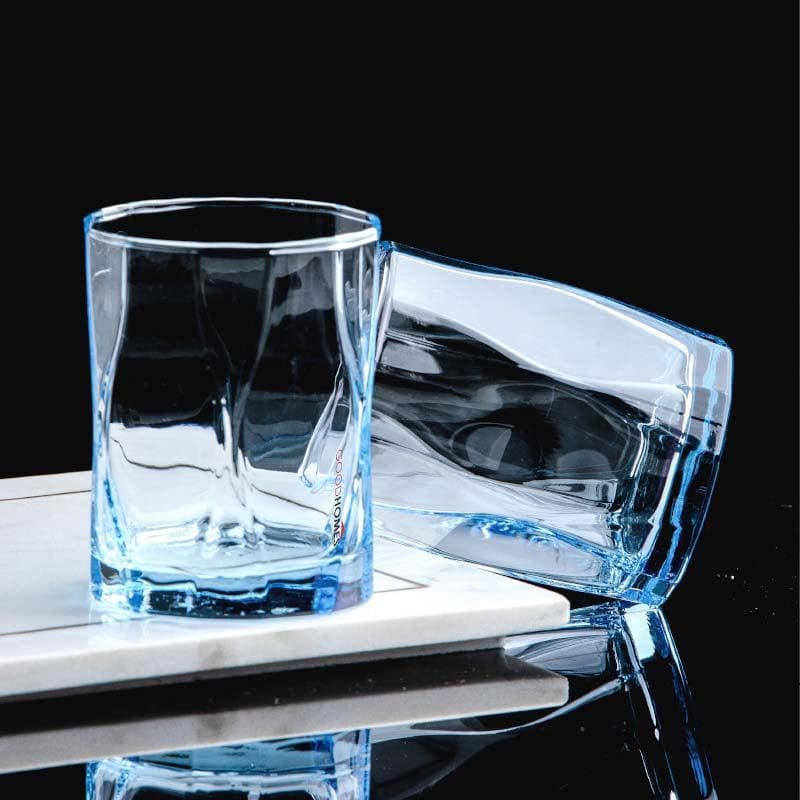 Buy Kenzie Blue Glass Tumbler (300 ML) - Set Of Six Drinking & Juice Glasses from Vaaree