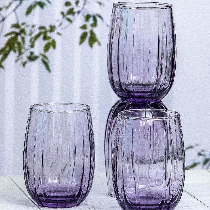 Drinking & Juice Glasses - Kenzie Curved Glass Tumbler (380 ML) - Set Of Six