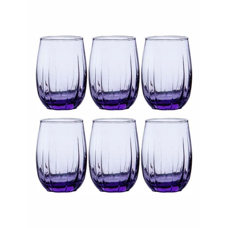 Drinking & Juice Glasses - Kenzie Curved Glass Tumbler (380 ML) - Set Of Six