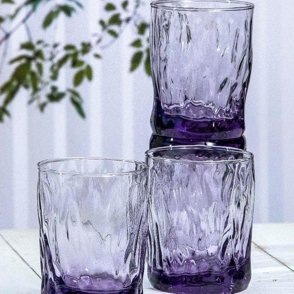 Buy Glasses - Kenzie Purple Glass Tumbler (355 ML) - Set Of Six at Vaaree online