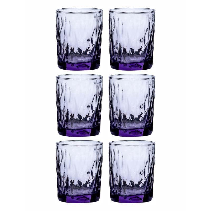 Drinking & Juice Glasses - Kenzie Purple Glass Tumbler (355 ML) - Set Of Six