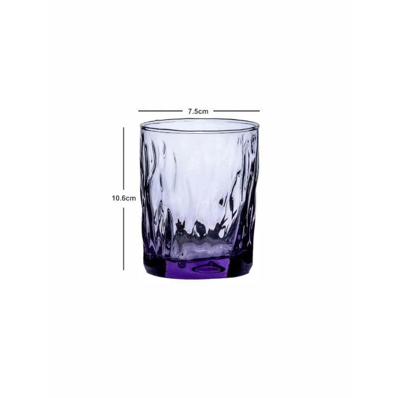 Drinking & Juice Glasses - Kenzie Purple Glass Tumbler (355 ML) - Set Of Six