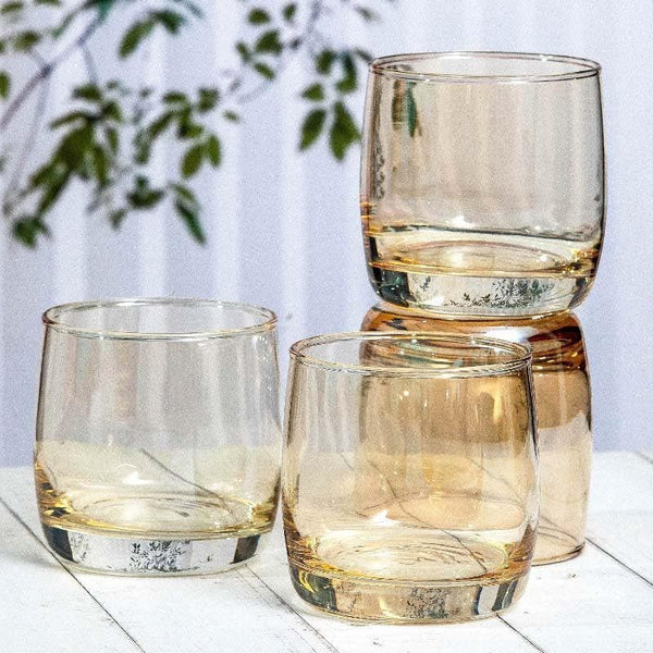 Drinking & Juice Glasses - Mackensi Gold Tumbler (315 ML) - Set Of Six