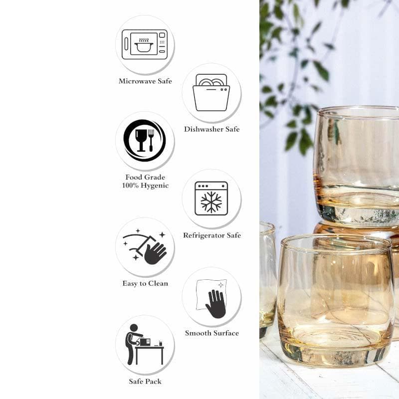 Buy Mackensi Gold Tumbler (315 ML) - Set Of Six Drinking & Juice Glasses from Vaaree