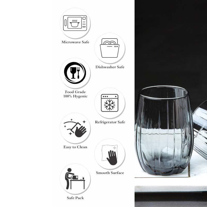 Buy Noa Linka Glass Tumbler (240 ML) - Set Of Six Drinking & Juice Glasses from Vaaree