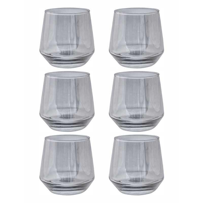 Drinking & Juice Glasses - Ravio Grey Tumbler (370 ML) - Set Of Six