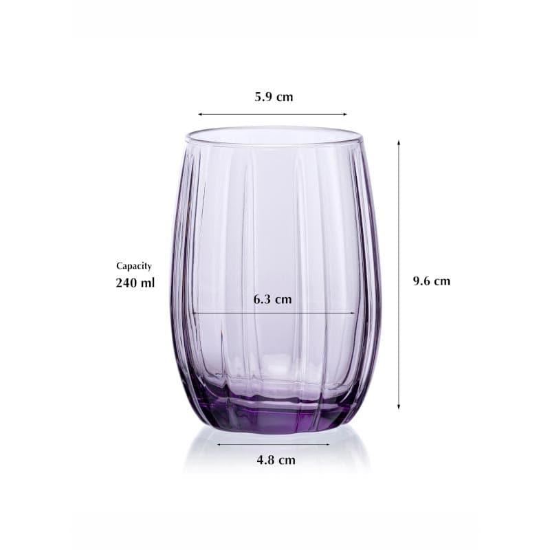 Buy Savou Violet Tumbler (240 ML) - Set Of Six Drinking & Juice Glasses from Vaaree