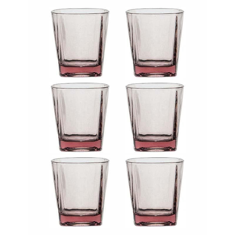 Drinking & Juice Glasses - Sleek Cut Brown Glass Tumbler (170 ML) - Set Of Six