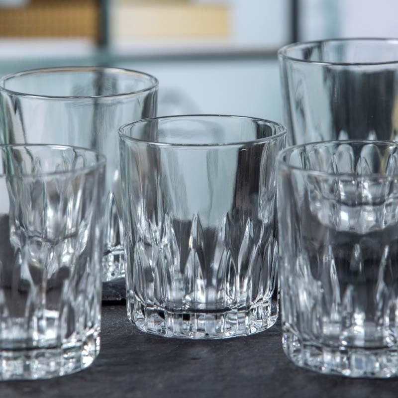 Drinking & Juice Glasses - Texos Glass Tumbler (215 ML) - Set Of Six