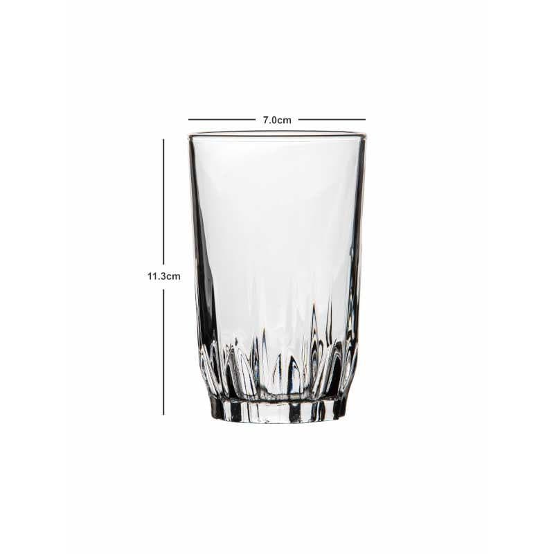 Drinking & Juice Glasses - Texos Glass Tumbler (260 ML) - Set Of Six