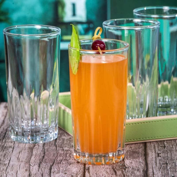 Drinking & Juice Glasses - Texos Glass Tumbler (340 ML) - Set Of Six