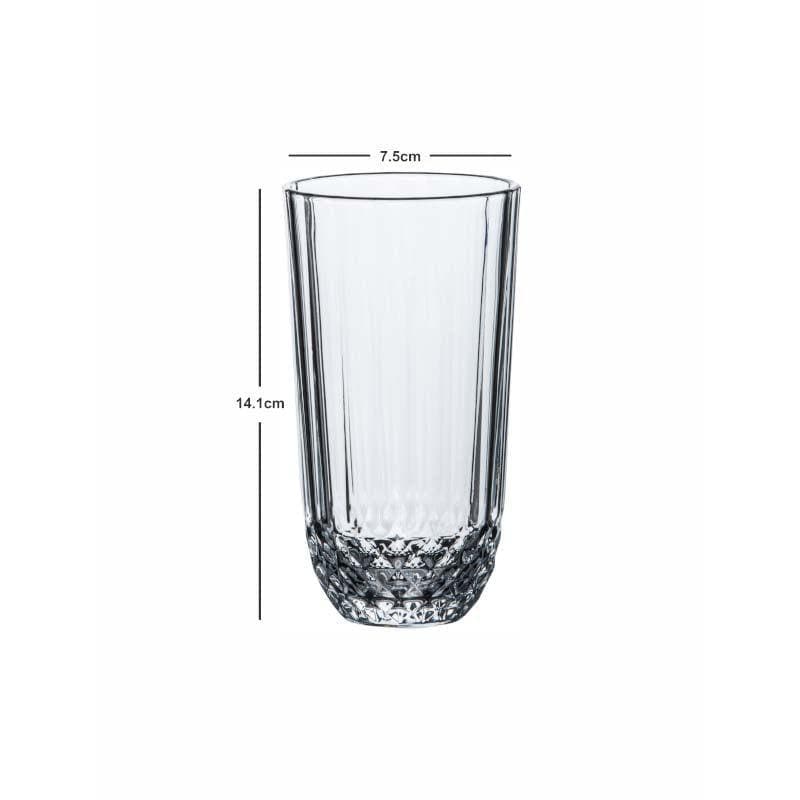 Drinking & Juice Glasses - Tiyna Tall Glass Tumbler (345 ML) - Set Of Six