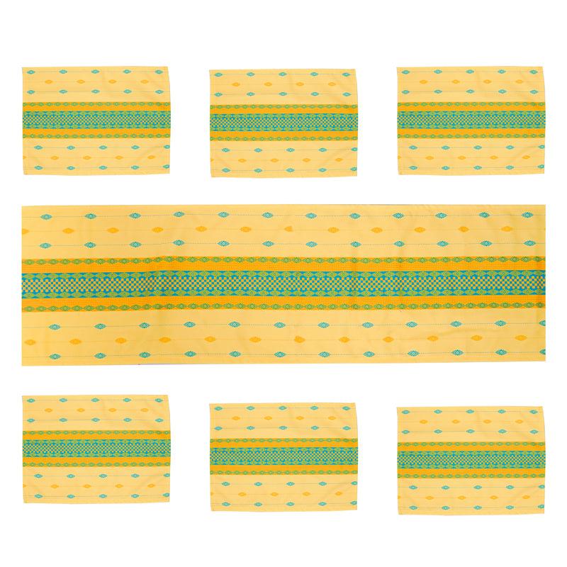 Buy Sambalpuri Elegance Table Runner & Placemat - Seven Piece Set Table Linen Set from Vaaree