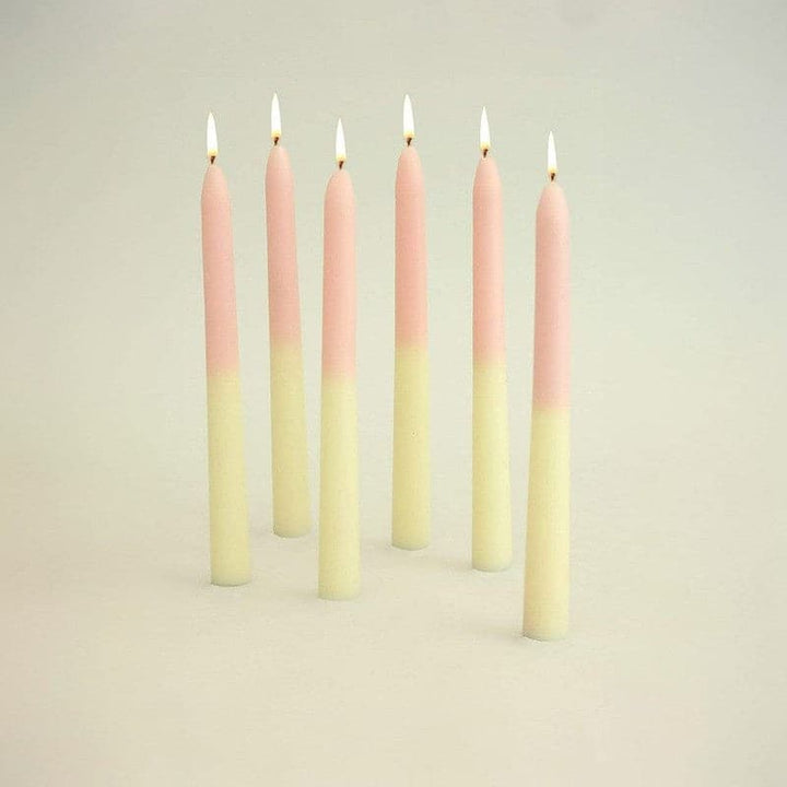 Buy Half & Half Tapered Candles (Yellow) - Set Of Six Online in India | Candles on Vaaree
