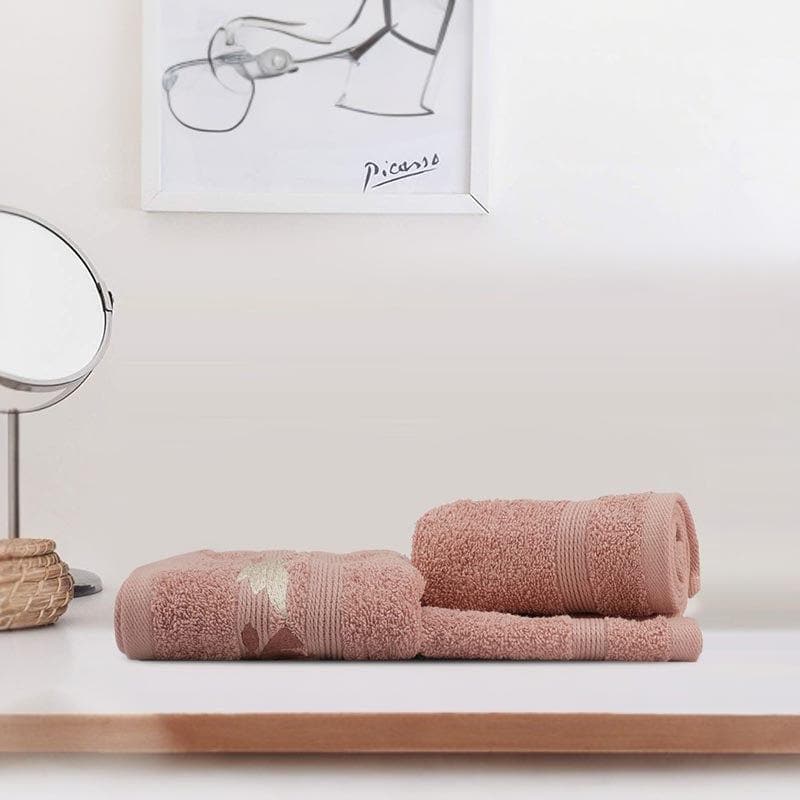 Buy Boho Buff Towel (Dust Pink) - Three Piece Set Hand & Face Towels from Vaaree