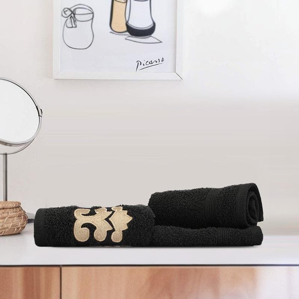 Buy Charmchic Bath Towel (Black) - Six Piece Set Hand & Face Towels from Vaaree