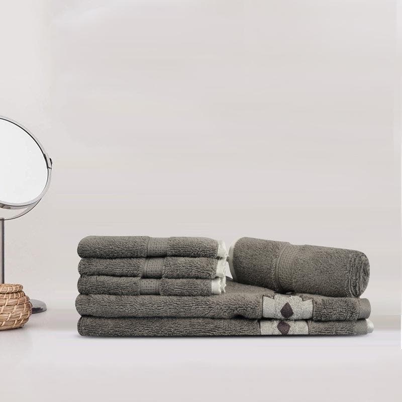 Buy Charmchic Towel (Slate) - Six Piece Set Hand & Face Towels from Vaaree