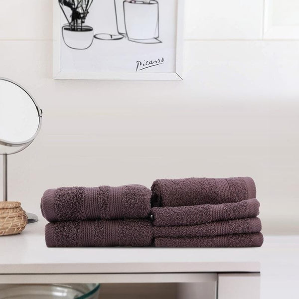 Buy Cute Cuddly Towel (Dusty Purple) - Six Piece Set Hand & Face Towels from Vaaree