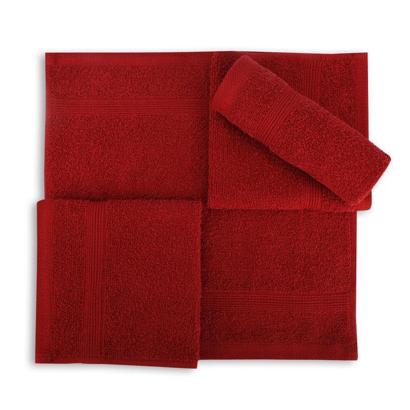 Buy Cute Cuddly Towel (Maroon) - Six Piece Set Hand & Face Towels from Vaaree