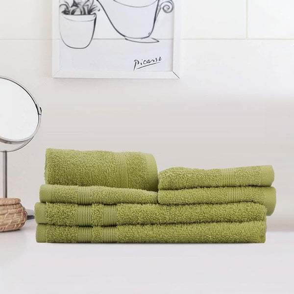 Buy Cute Cuddly Towel (Sap Green) - Six Piece Set Hand & Face Towels from Vaaree