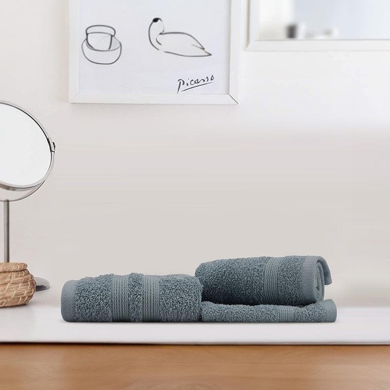 Buy Cute Cuddly Towel (Slate Blue) - Three Piece Set Hand & Face Towels from Vaaree