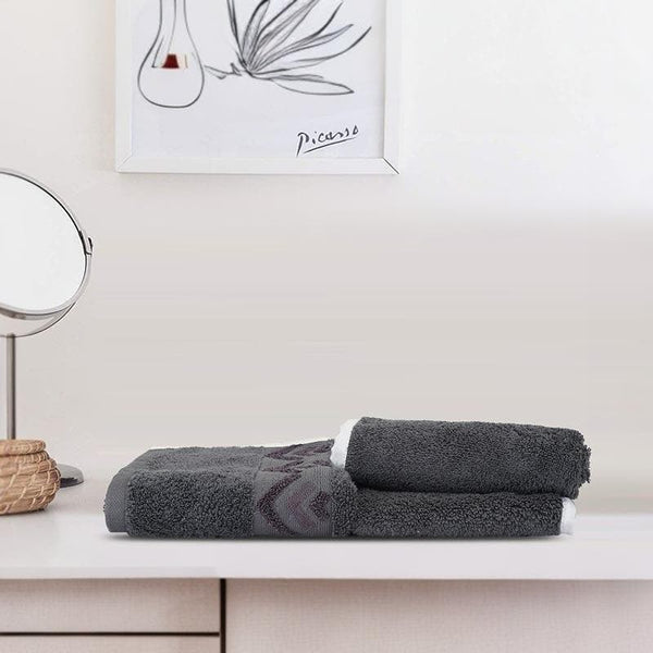 Buy Diamondy Hand Towel (Slate) - Three Piece Set Hand & Face Towels from Vaaree