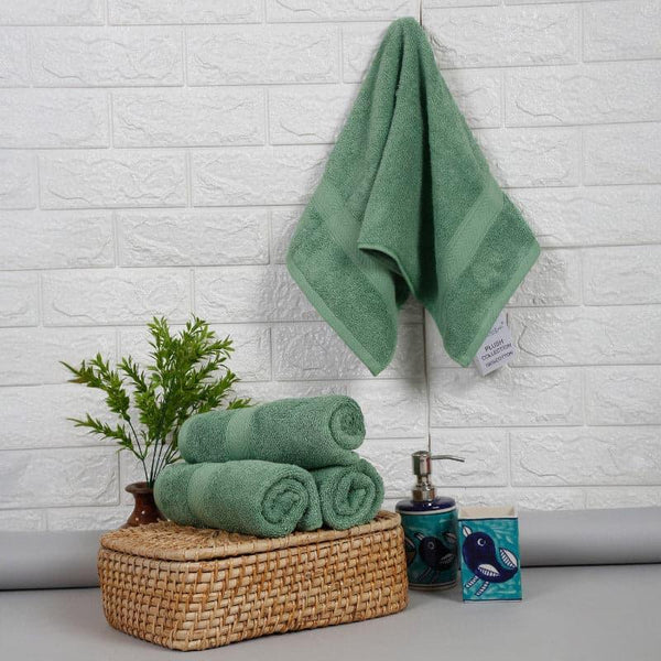 Buy Hand & Face Towels - Elvie Hand Towel (Green) - Set Of Four at Vaaree online