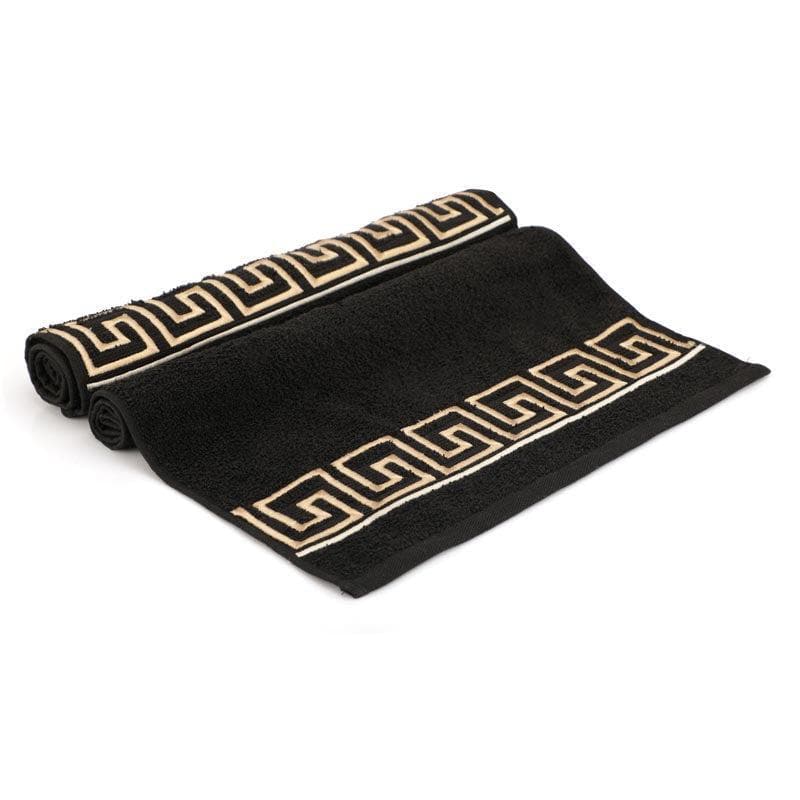 Buy Greek Key Hand & Face Towel (Black) - Six Piece Set Hand & Face Towels from Vaaree