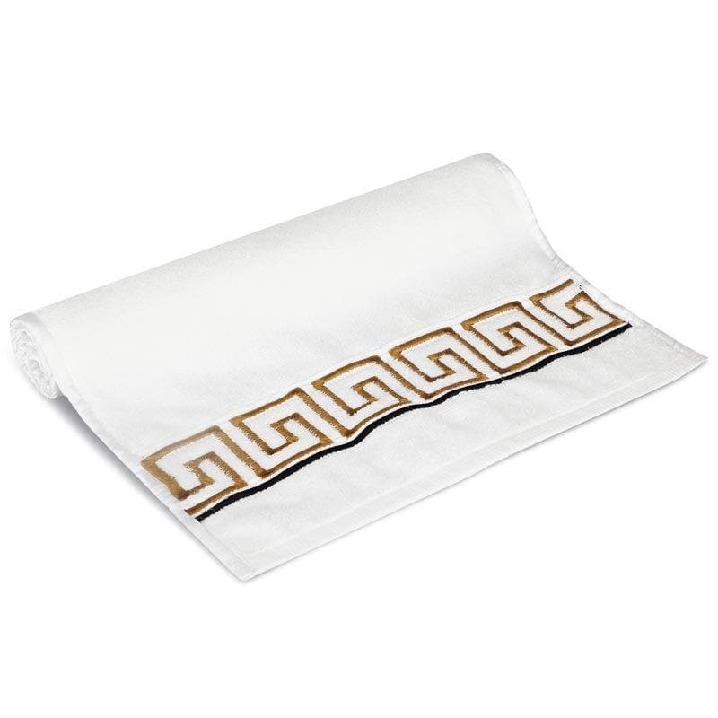 Buy Greek Key Hand & Face Towel (White) - Three Piece Set Hand & Face Towels from Vaaree