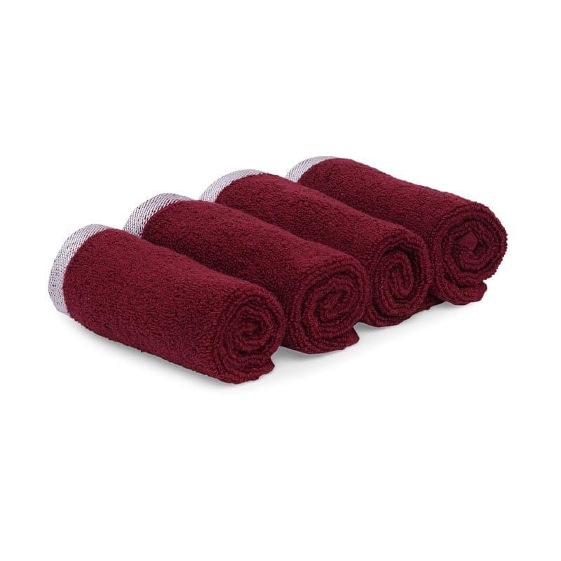 Buy Hue Haven Face Towel (Maroon) - Set of Four Hand & Face Towels from Vaaree