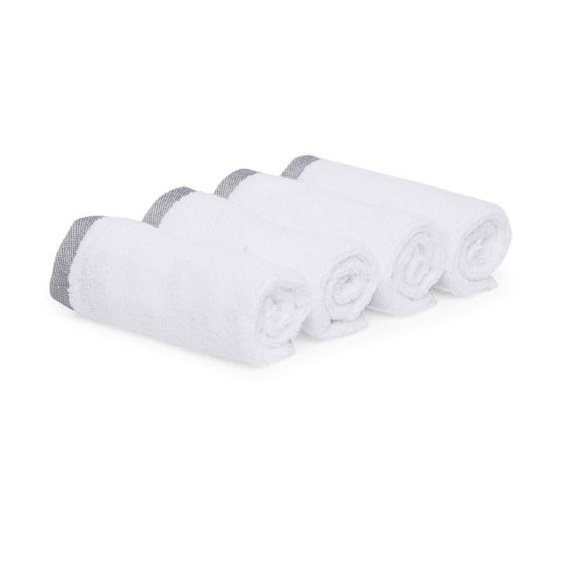 Buy Hue Haven Face Towel (White) - Set of Four Hand & Face Towels from Vaaree