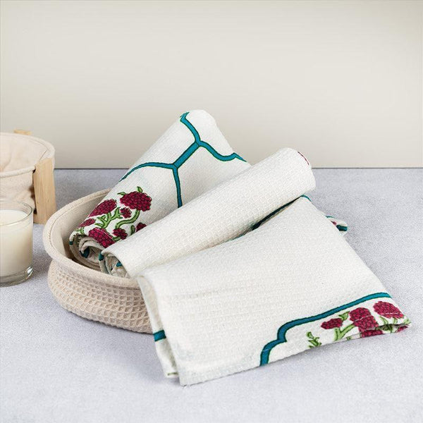 Buy Hand & Face Towels - Jaipuri Jewel Waffle Hand Towel - Set Of Two at Vaaree online