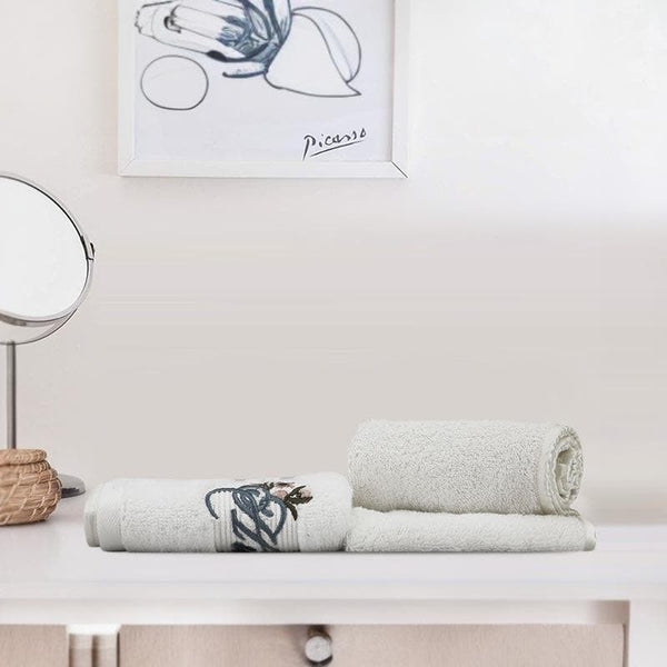 Buy Just Couple Things Towel (Ivory) - Three Piece Set Hand & Face Towels from Vaaree