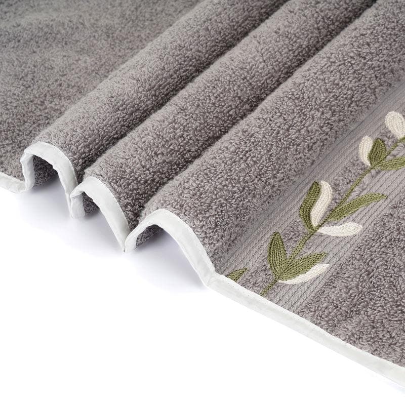 Buy Lee Leafy Hand & Face Towel (Slate) - Three Piece Set Hand & Face Towels from Vaaree