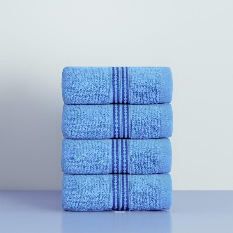 Buy Micro Cotton LuxeDry Solid Face Towel (Blue) - Set Of Four Hand & Face Towels from Vaaree