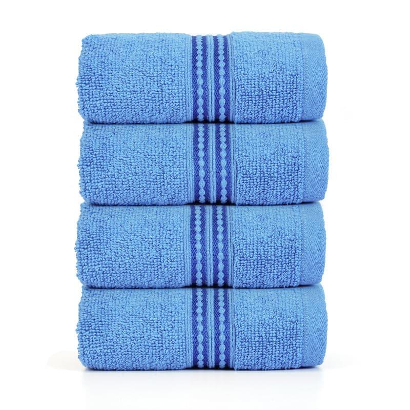 Buy Micro Cotton LuxeDry Solid Face Towel (Blue) - Set Of Four Hand & Face Towels from Vaaree