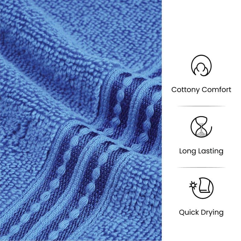 Buy Micro Cotton LuxeDry Solid Face Towel (Blue) - Set Of Four Hand & Face Towels from Vaaree