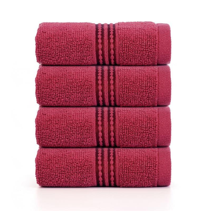 Buy Micro Cotton LuxeDry Solid Face Towel (Red) - Set Of Four Hand & Face Towels from Vaaree