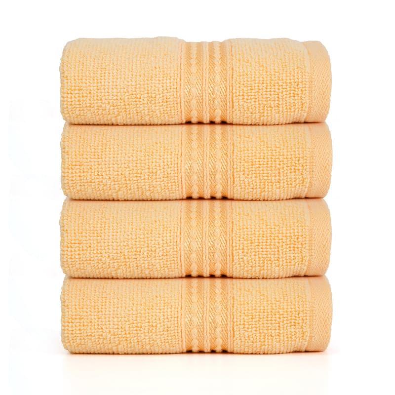 Buy Micro Cotton LuxeDry Solid Face Towel (Yellow) - Set Of Four Hand & Face Towels from Vaaree