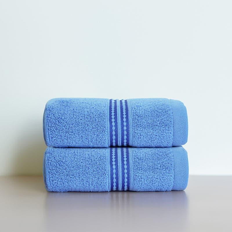 Buy Micro Cotton LuxeDry Solid Hand Towel (Blue) - Set Of Two Hand & Face Towels from Vaaree