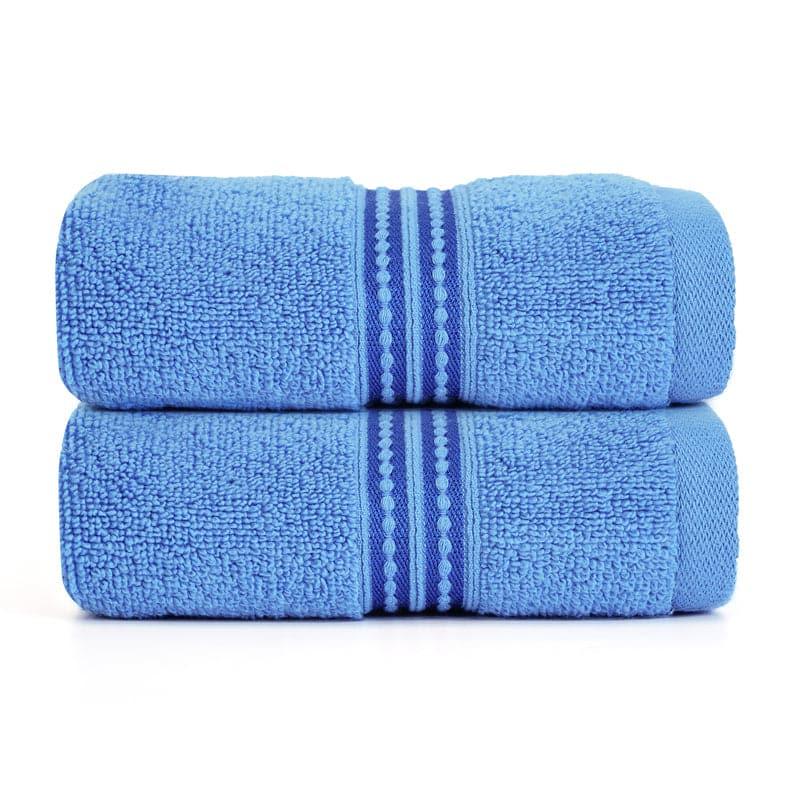 Buy Micro Cotton LuxeDry Solid Hand Towel (Blue) - Set Of Two Hand & Face Towels from Vaaree