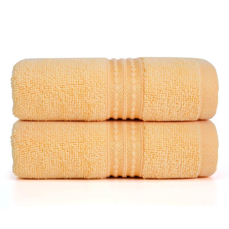 Buy Micro Cotton LuxeDry Solid Hand Towel (Yellow) - Set Of Two Hand & Face Towels from Vaaree