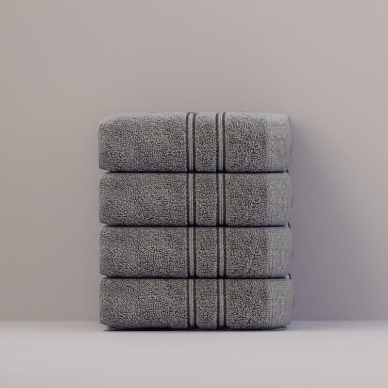 Buy Micro Cotton LuxeDry Soothe Face Towel (Dark Grey) - Set Of Four Hand & Face Towels from Vaaree