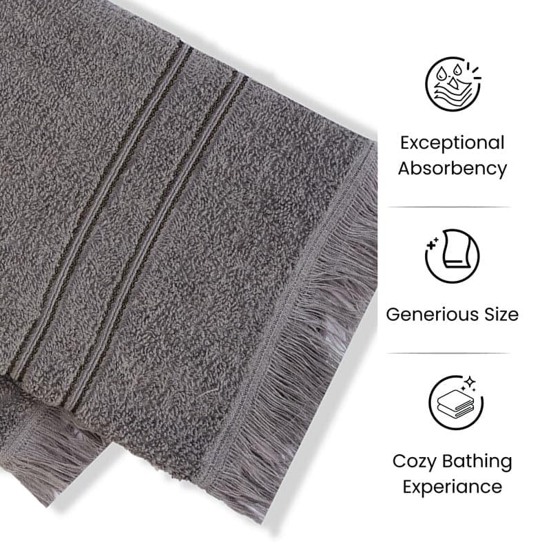 Buy Hand & Face Towels - Micro Cotton LuxeDry Soothe Face Towel (Dark Grey) - Set Of Four at Vaaree online