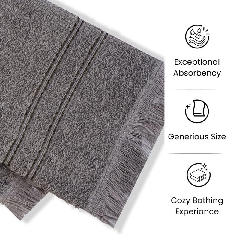 Buy Micro Cotton LuxeDry Soothe Face Towel (Dark Grey) - Set Of Four Hand & Face Towels from Vaaree