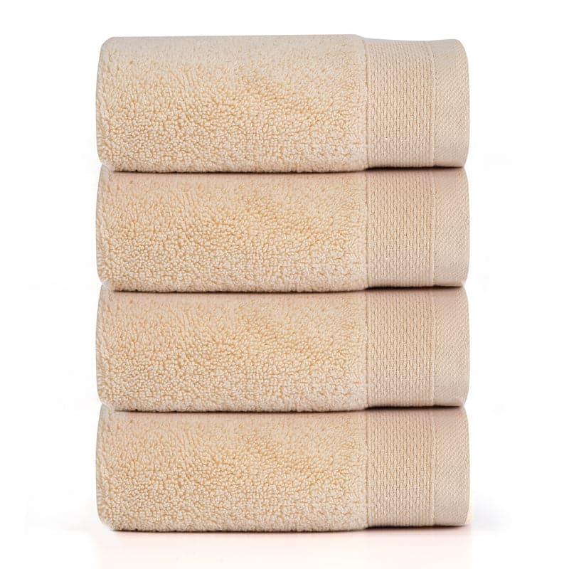 Buy Hand & Face Towels - Micro Cotton Soft Serenity Solid Face Towel (Beige) - Set Of Four at Vaaree online