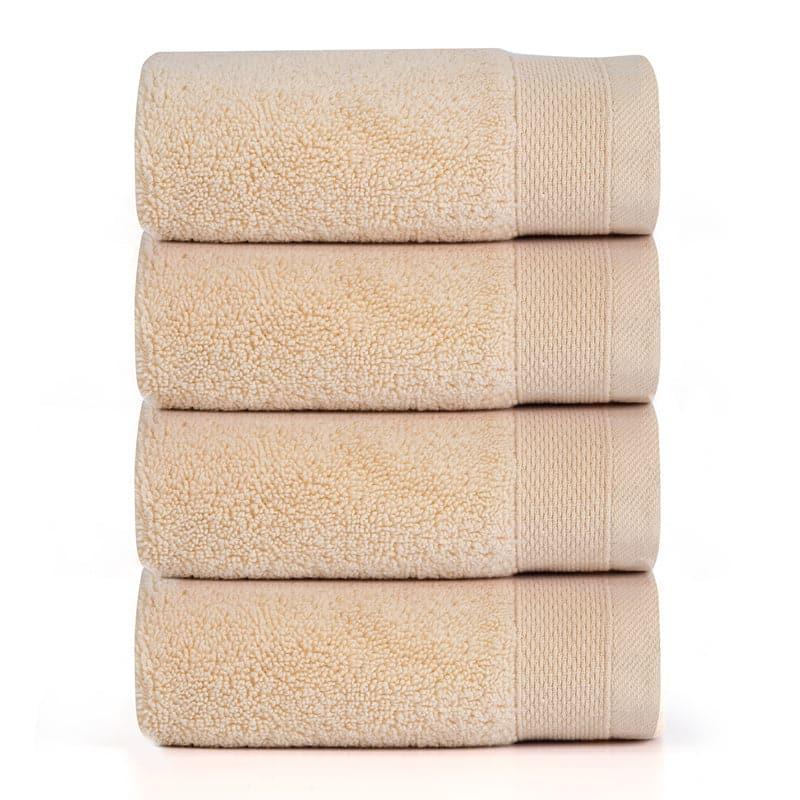 Buy Micro Cotton Soft Serenity Solid Face Towel (Beige) - Set Of Four Hand & Face Towels from Vaaree